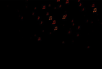 Dark Red vector pattern with music elements.
