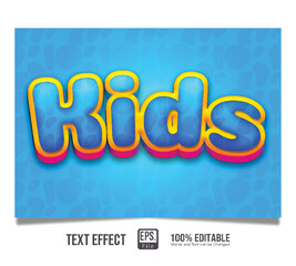 elegant kids editable text effect style
