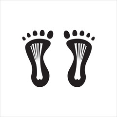 Footprints with bone logo illustration design