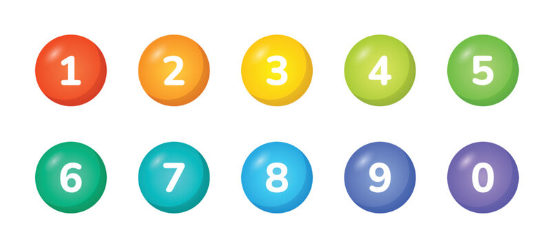 Bullet number on colorful circle shapes vector set elements illustration for infographic design.