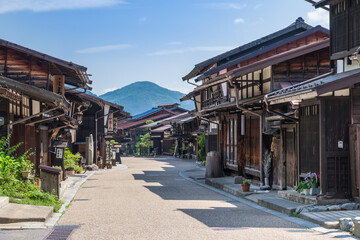 Naklejka premium 朝の奈良井宿