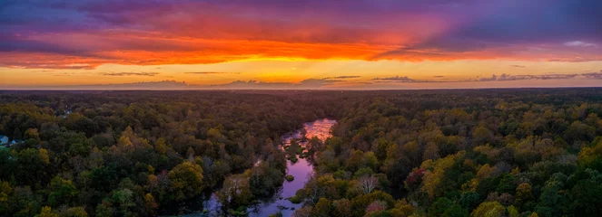 Fotobehang Chocoladebruin Sunset over Appomattox river  © Andrew Zimmerman