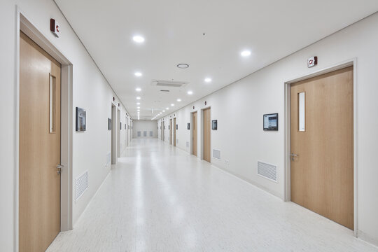 white hallway in hospital