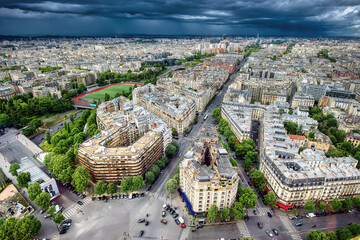 View of Hauts de Seine area of Paris, including parts of the 17th arrondissement and...