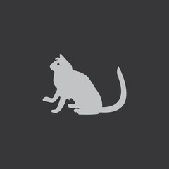 Ash cat animal vector logo 
