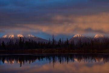 Early autumn morning at Reflections Lake, Alaska.