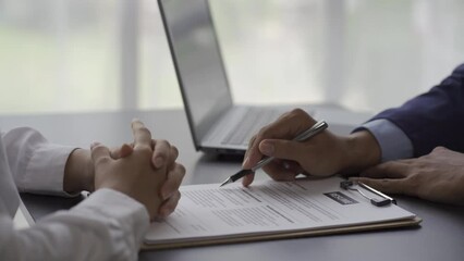 The woman sent her resume to the employer to confirm her job application. This concept offers the ability for companies to recommend successful work strategies. Job Application Ideas Accepting Job Pos