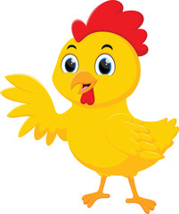 Chicken cartoon presenting, isolated on white background