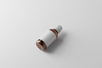 Glass Medicine or Cosmetic Bottle Mockup Scene