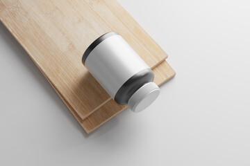 Large Supplement Packaging Plastic Jar Mockup