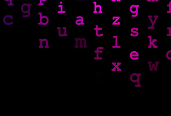 Dark pink vector template with isolated letters.