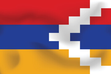 National flag of Artsakh. Realistic pictures flag
