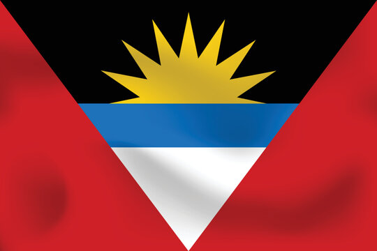 National flag of Antigua and Barbuda. Realistic pictures flag