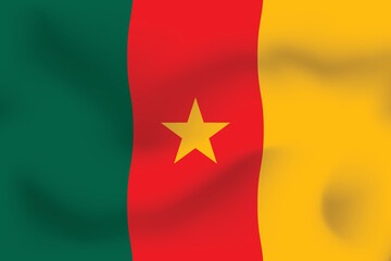 National flag of Cameroon. Realistic pictures flag