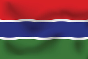National flag of Gambia. Realistic pictures flag