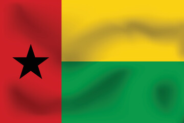 National flag of Guinea Bissau. Realistic pictures flag