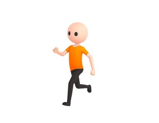 Simple Male character running in 3d rendering.