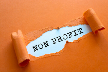 Text sign showing Non profit