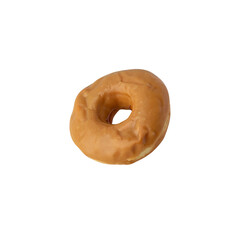 Maple dip donut isolated on white background with clipping path.
