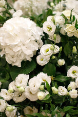 Beautiful and delicate flowers at the wedding ceremony
