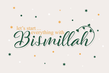 Bismillah lettering Quote