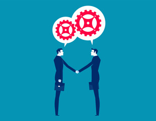 Partnership negotiation to make agreement. Business deal vector illustration concept