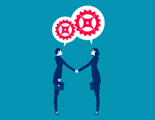 Partnership negotiation to make agreement. Business deal vector illustration concept