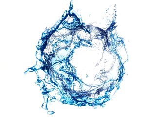 Fototapeta na wymiar 円形に渦巻く水の輪のイラスト
