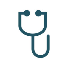 Stethoscope silhouette icon. Doctor's tool. Vector.