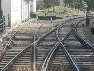 Fototapeta premium ３線路が分岐や合流している風景