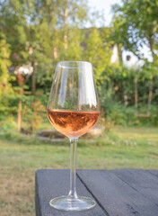 The tasty summer rose wine