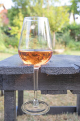 The tasty summer rose wine