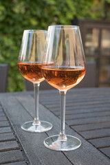 The tasty summer rose wine