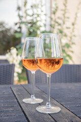 The tasty summer rose wine