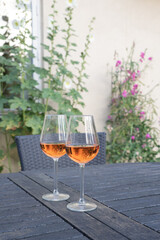 The tasty summer rose wine