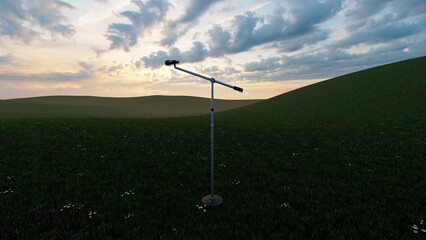 microphone with nature background