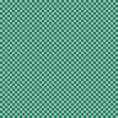 Checkerboard green blue vector seamless pattern. Geometric abstract background. Checkered surface design.