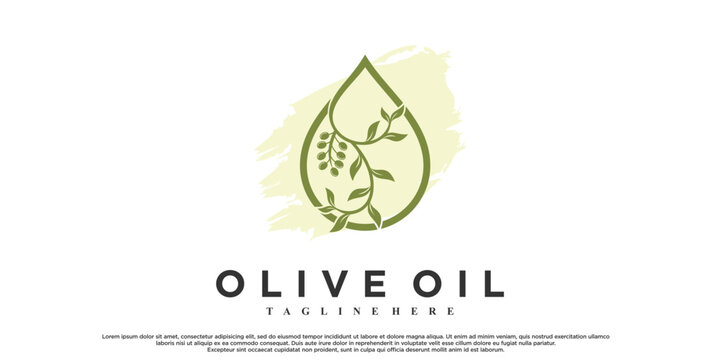 Olive oil logo design with modern concept Premium Vector