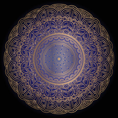 Luxury ornamental mandala design in golden color arabesque pattern background