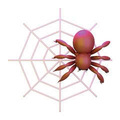 Cobweb spider 3d rendering isometric icon.