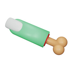 Zombie finger 3d rendering isometric icon.