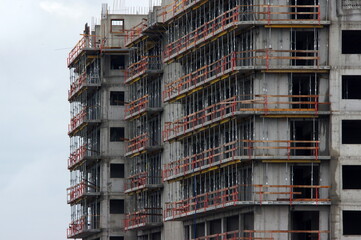 construction of a new apartment block in Wrocław