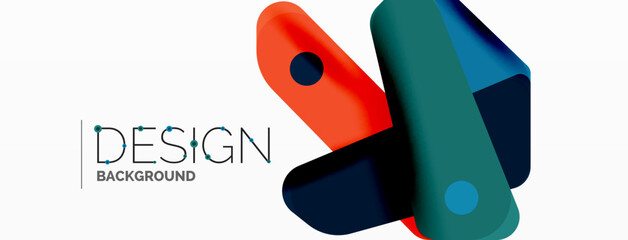 Tech minimal geometric wallpaper. Creative abstract background. Ribbon style stripes vector illustration for wallpaper banner background or landing page