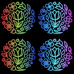 Flower multicolor gardien pattern background