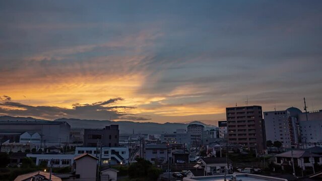 4KTimelapse of Hitachi city from day to night 4K time-lapse, Hitachi City, Ibaraki Prefecture, Japan