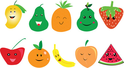 fruit and vegetables vector set