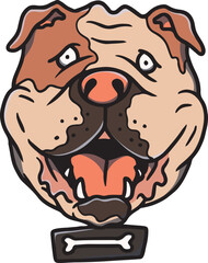 Hand drawn cute bulldog illustration