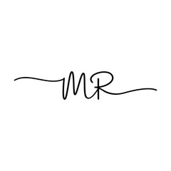 MR Signature Monogram Initial Letters Logo Design