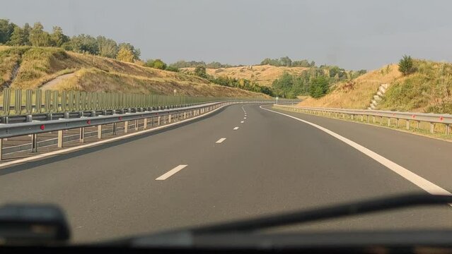 Highway panorama in Transylvania in Summer