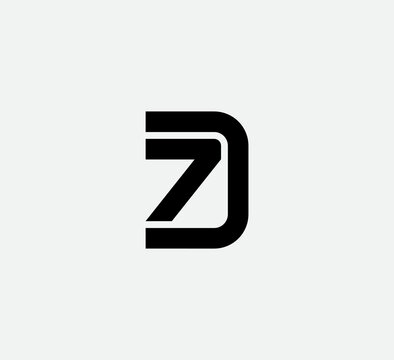 D7 or 7D - Elegant universal vector sign. Graphic symbol for corporate business identity. Number 7 and letter D Logo design.